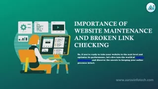 IMPORTANCE OF WEBSITE MAINTENANCE AND BROKEN LINK CHECKING