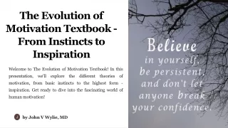 The Evolution of Motivation Textbook - From Instincts to Inspiration