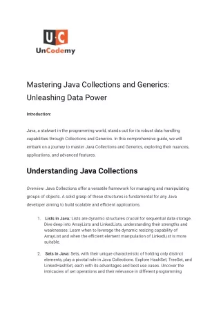 Mastering Java Collections and Generics_ Unleashing Data Power