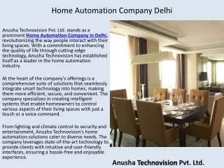 Home Automation Company Delhi