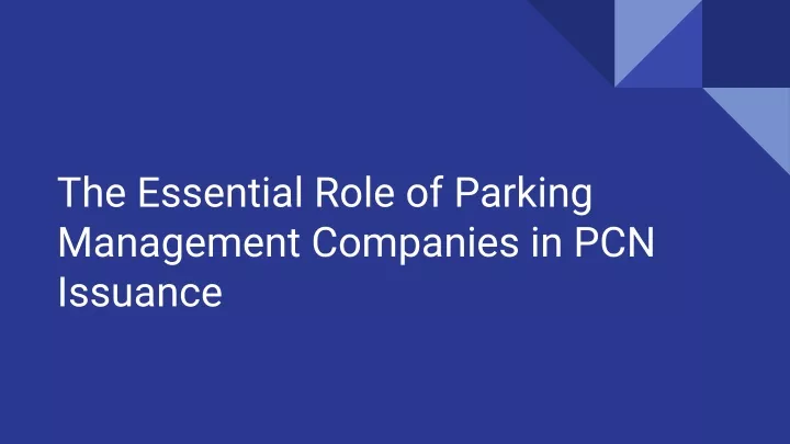 the essential role of parking management