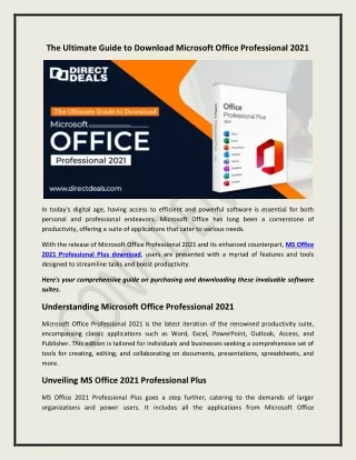 The Ultimate Guide to Download Microsoft Office Professional 2021