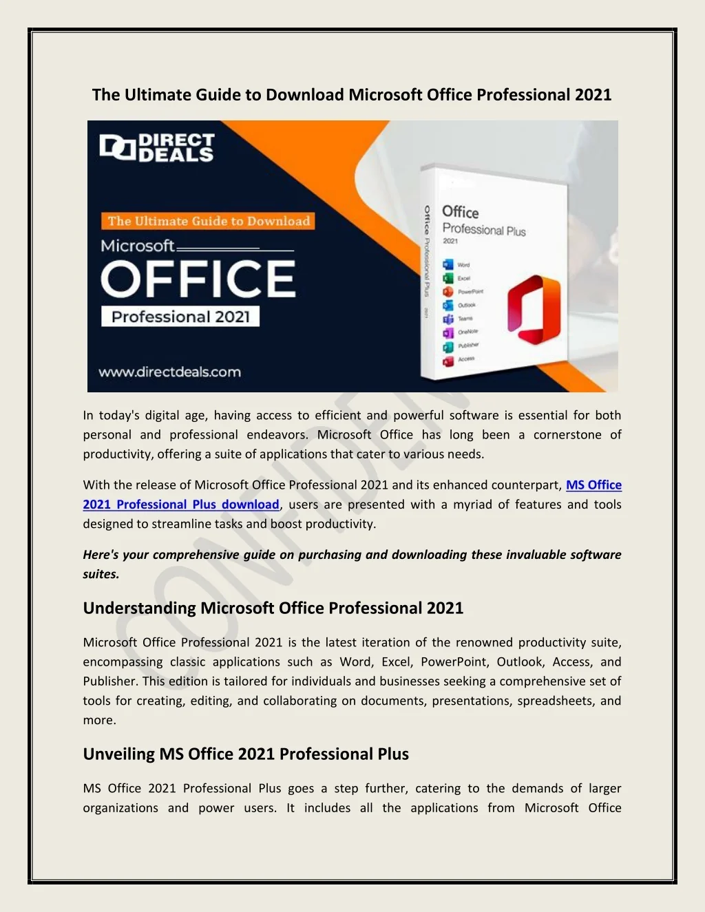 PPT - The Ultimate Guide to Download Microsoft Office Professional 2021 ...