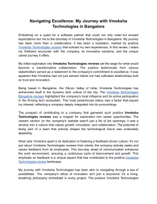 Navigating Excellence_ My Journey with Vmoksha Technologies in Bangalore