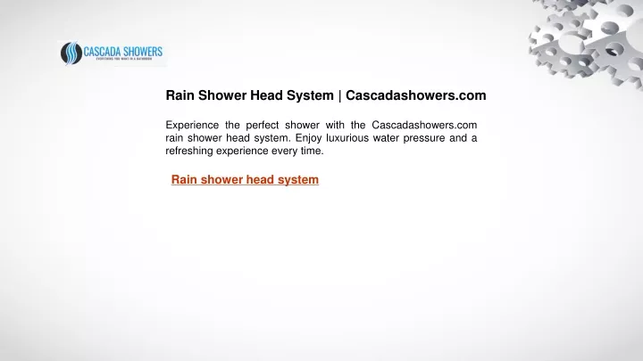 rain shower head system cascadashowers com