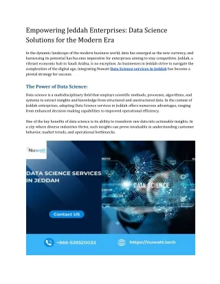 Empowering Jeddah Enterprises_ Data Science Solutions for the Modern Era