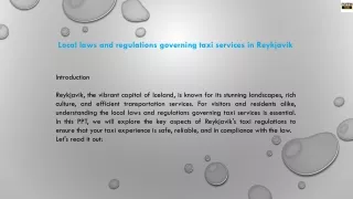 Local laws and regulations governing taxi services in Reykjavik