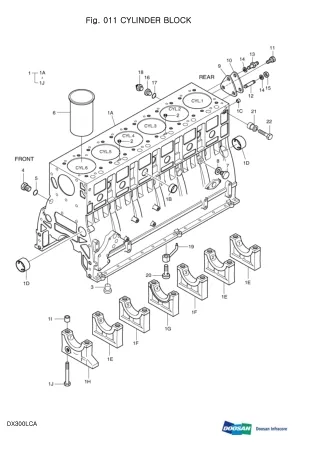 DAEWOO DOOSAN DX300LCA CRAWLER EXCAVATOR Parts Catalogue Manual