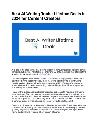 Power of AI Writing Tools in 2024 for Content Creators Lifetime Deals