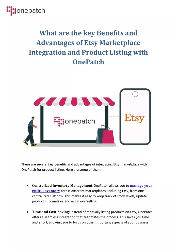 what are the key benefits and advantages of etsy