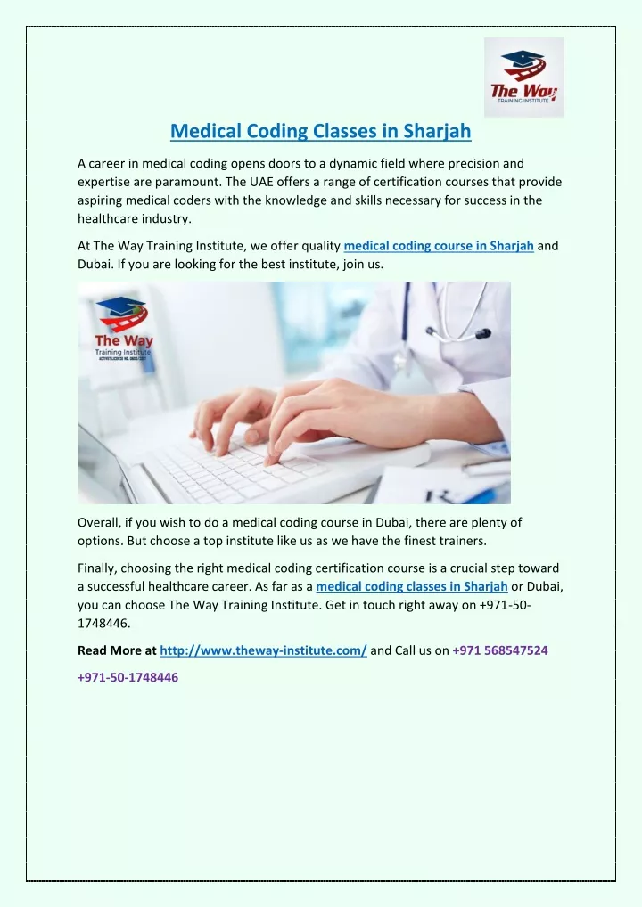 medical coding classes in sharjah