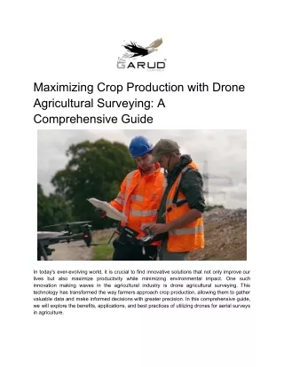 Drone Agricultural Surveying_ A Comprehensive Guide