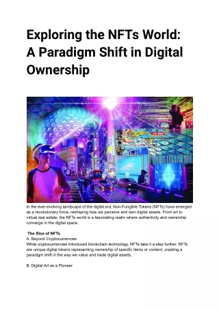Exploring the NFTs World_ A Paradigm Shift in Digital Ownership (1)