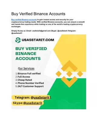 Buy Verified Binance Accounts