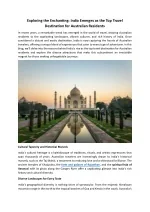 India is Top Travel Destination for Australian Tourist - slide 1