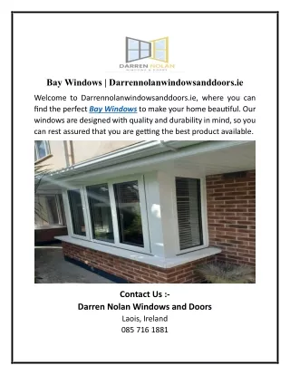 Bay Windows Darrennolanwindowsanddoors.ie