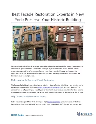 Best Facade Restoration Experts in New York