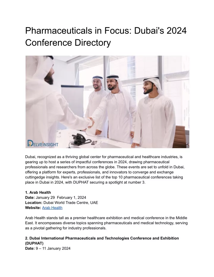 pharmaceuticals in focus dubai s 2024 conference