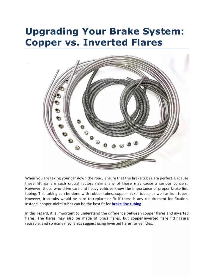 upgrading your brake system copper vs inverted