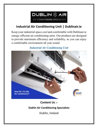 Industrial Air Conditioning Unit Dublinair.ie