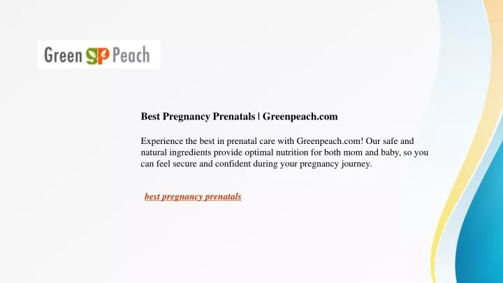 best pregnancy prenatals greenpeach