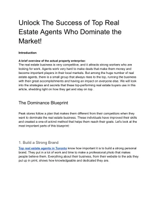 Undo Success of Top Real Estate Agents Who Dominate the Market