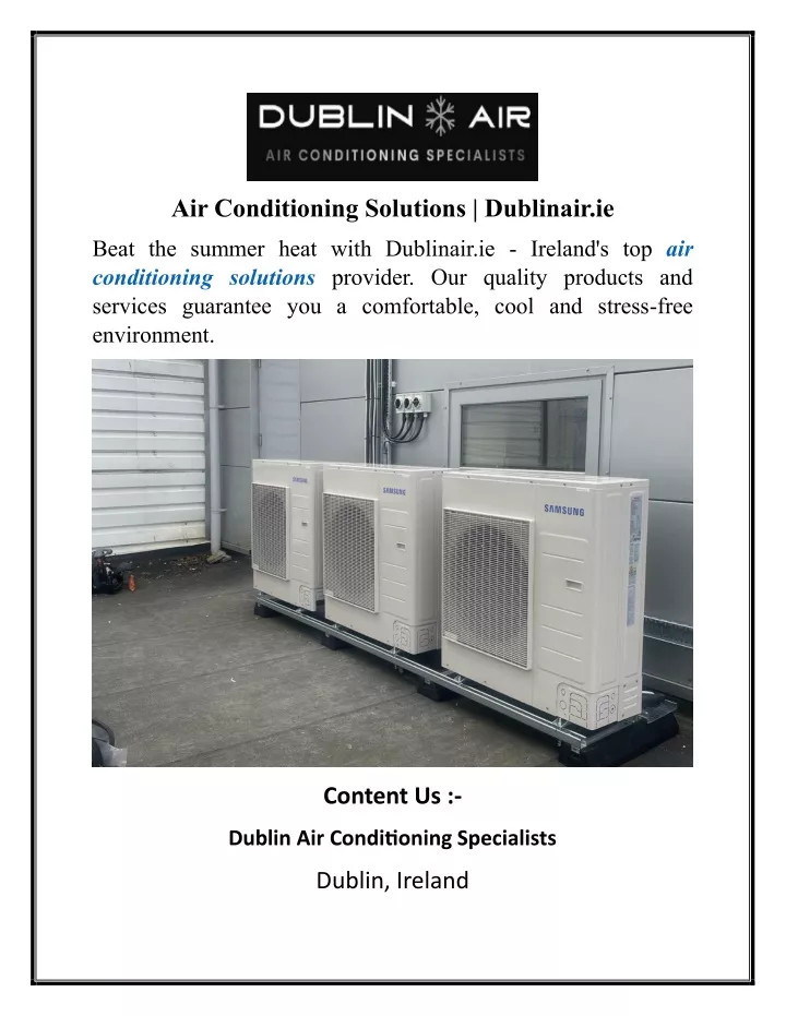 air conditioning solutions dublinair ie