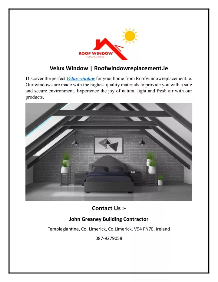 velux window roofwindowreplacement ie