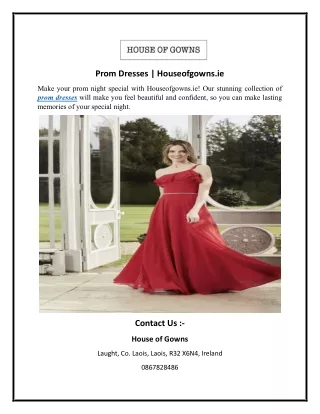 Prom Dresses Houseofgowns.ie