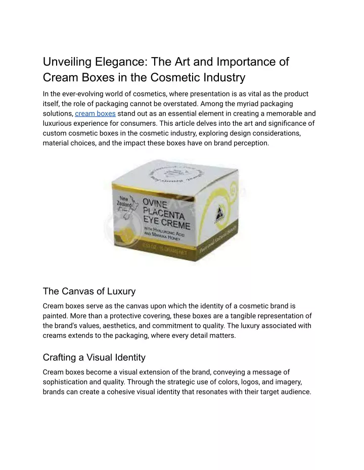 PPT - Unveiling Elegance: The Art and Importance of Cream Boxes in the 