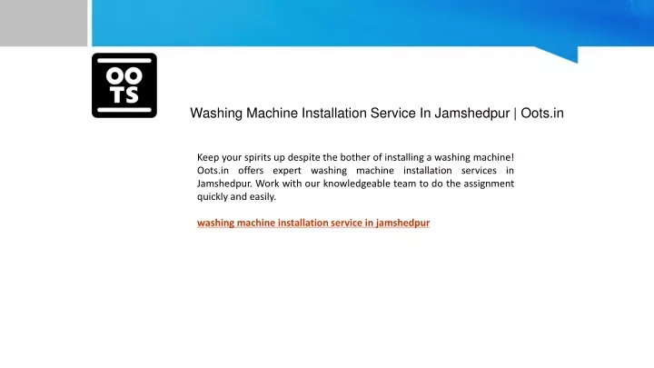 washing machine installation service