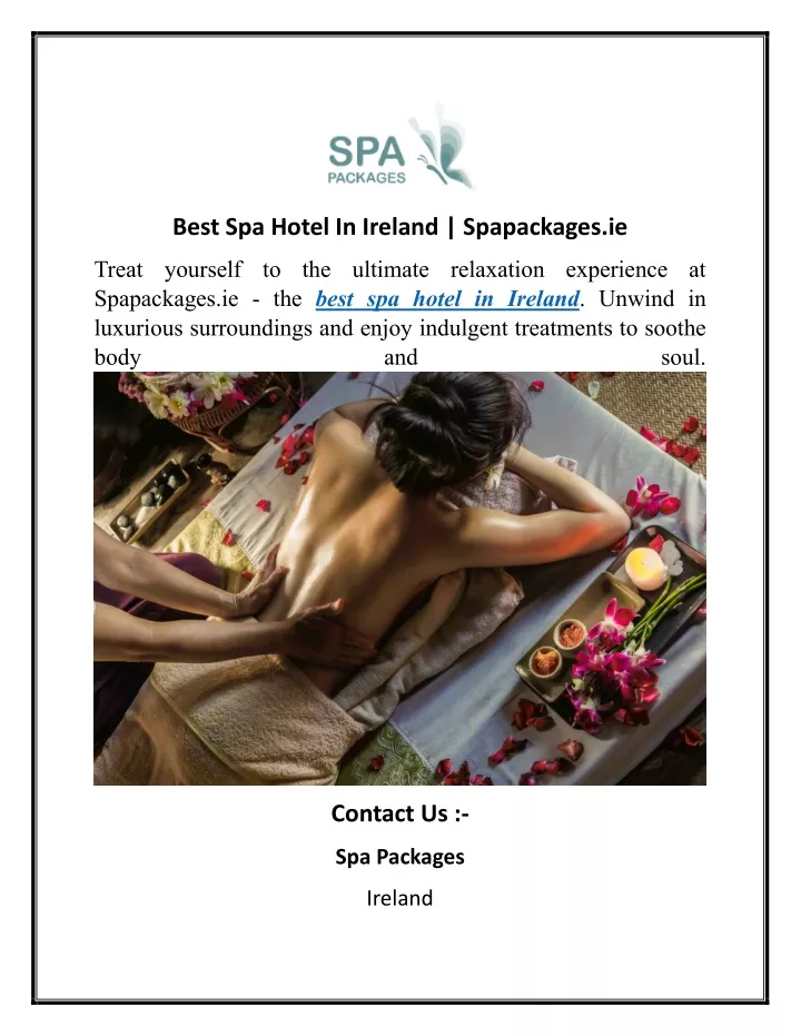 best spa hotel in ireland spapackages ie