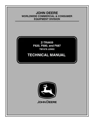 John Deere Z-Trak F687 Mower Service Repair Manual (TM1678)