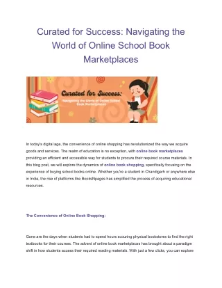 Curated for Success: Explore BooksNpages Book Bazaar for the Best Online School