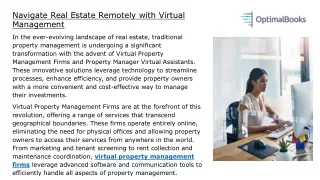 Navigate Real Estate Remotely with Virtual Management