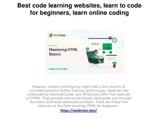 learn to code for beginners, learn online coding, Best code learning websites,