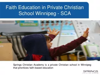 Faith Based Education in Private Christian School Winnipeg - SCA