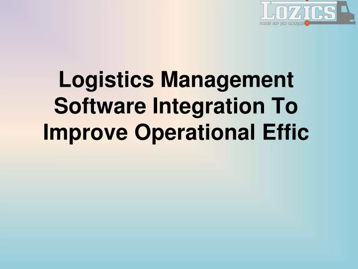 logistics management software integration