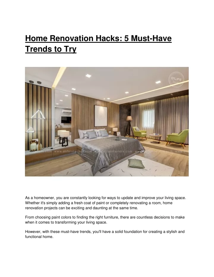 home renovation hacks 5 must have trends to try