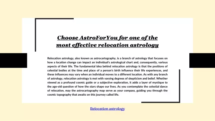 choose astroforyou for one of the most effective
