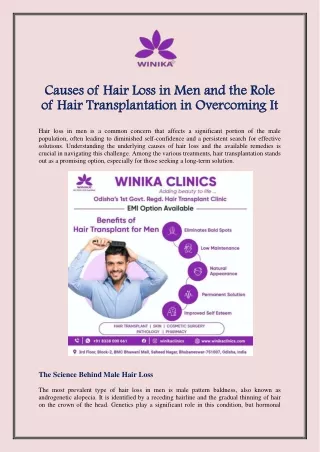 Causes of Hair Loss in Men and the Role of Hair Transplantation in Overcoming It