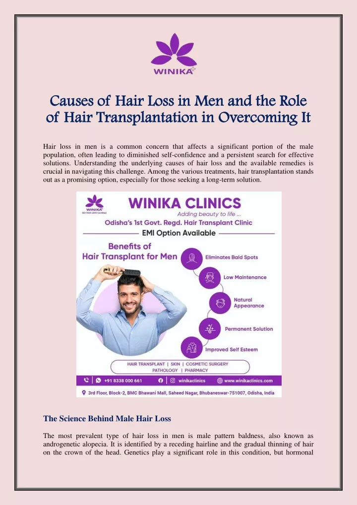 causes of hair loss in men and the role causes