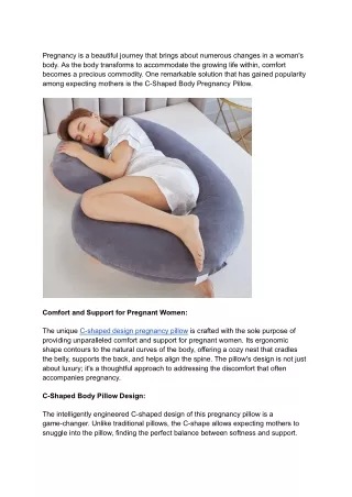 Embracing Comfort and Support_ The C-Shaped Body Pregnancy Pillow