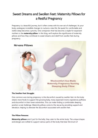 Sweet Dreams and Swollen Feet: Maternity Pillows for a Restful Pregnancy