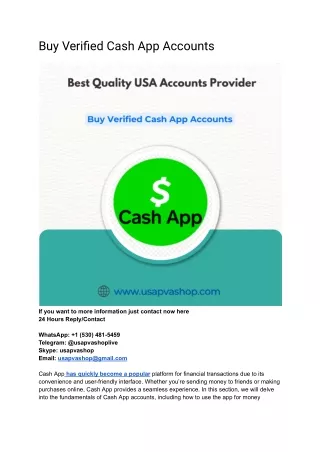 Buy Verified Cash App Accounts