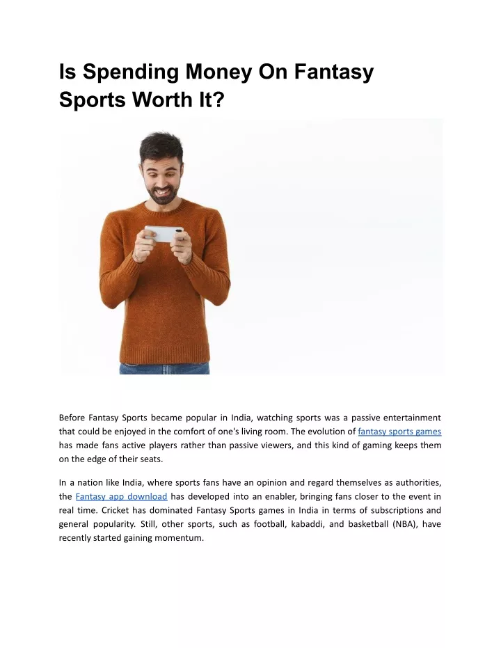 is spending money on fantasy sports worth it
