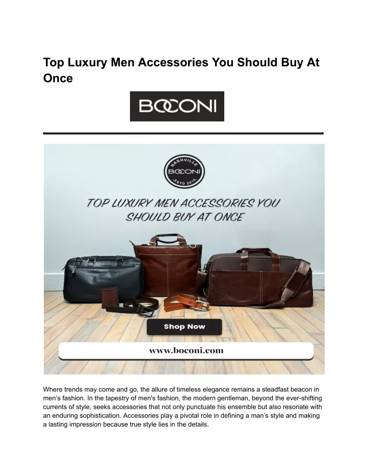 top luxury men accessories you should buy at once