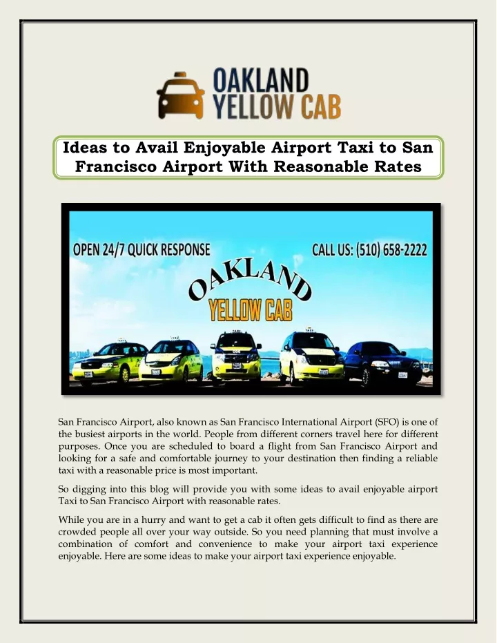 ideas to avail enjoyable airport taxi