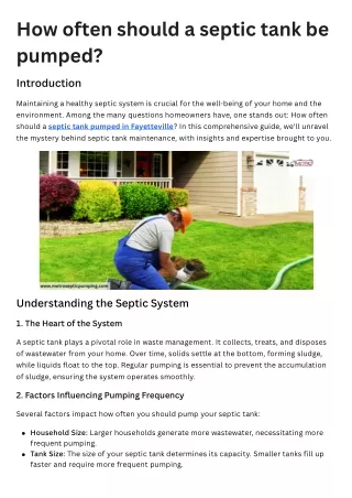 How often should a septic tank be pumped