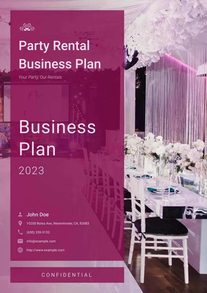 party rental business plan